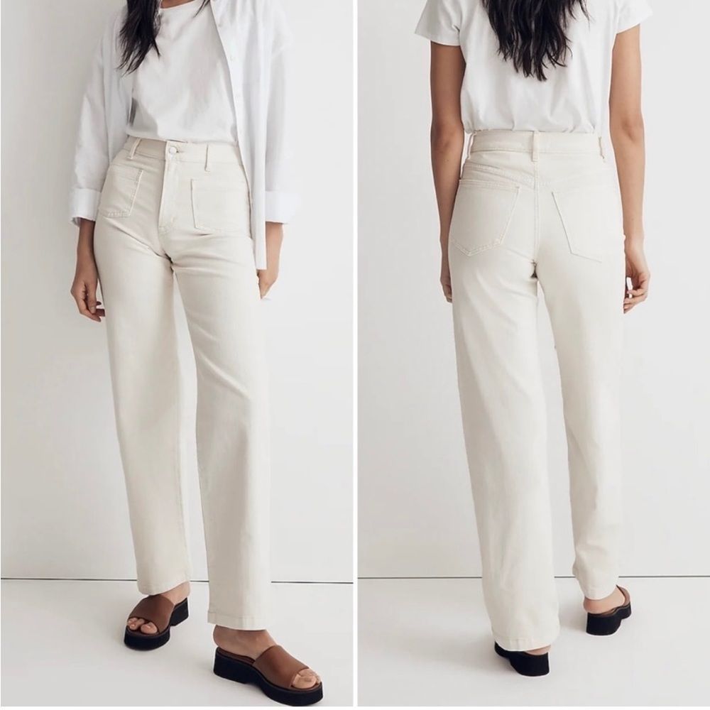 MADEWELL The Perfect Vintage Wide-Leg Jean patch pocket Size 29 NWT